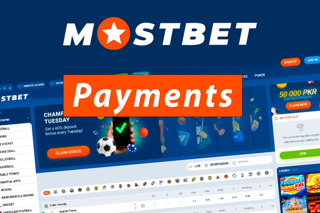 Mostbet Payments methods